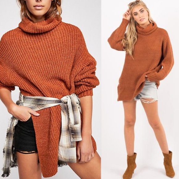 Free People Sweaters - NEW Free People Eleven Chunky Knit Sweater Cocoa